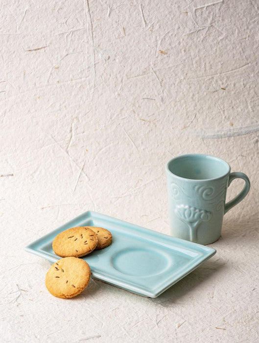 Buy Cups & Mugs - Breeze Tea Mug Plate Set for Dining | Platters Tray & Coffee Cup by The Table Fable on IKIRU online store