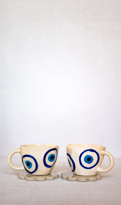 Buy Cups & Mugs - Evil eye mug | Set of 2 Mugs by IDIKA Living on IKIRU online store