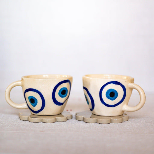 Buy Cups & Mugs - Evil Eye Mug Set of 2 | Decorative Tea Cups by IDIKA Living on IKIRU online store