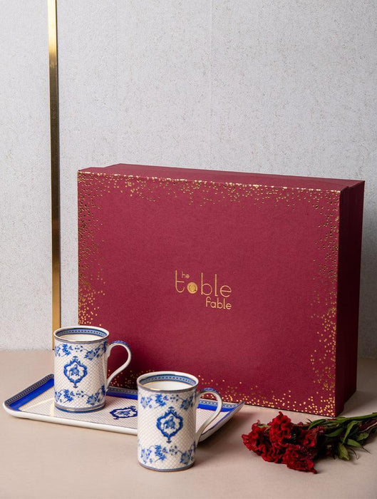 Buy Cups & Mugs - Gaj Gamini Gift Set - Platter & 2 Mugs by The Table Fable on IKIRU online store