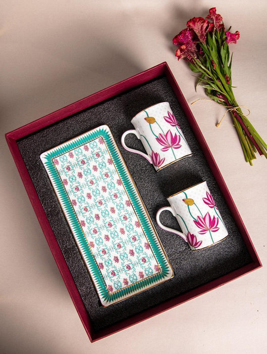 Buy Cups & Mugs - Kanwal Gift Set Platter & 2 Mugs | Serving Tray & Cups by The Table Fable on IKIRU online store