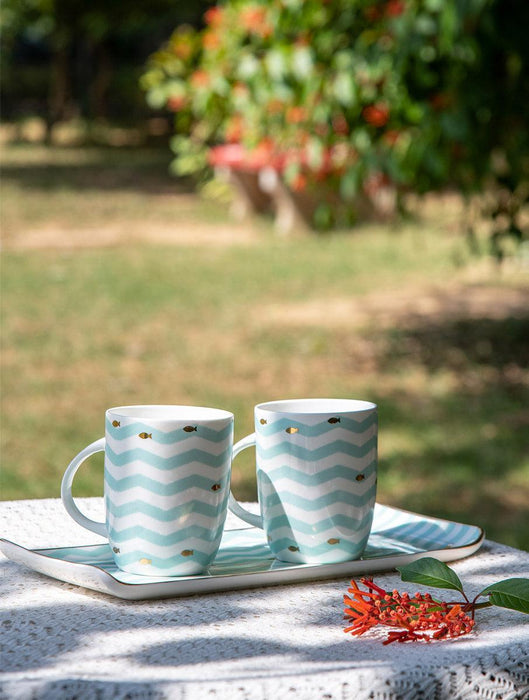 Buy Cups & Mugs - Nemo Mug & Platter Set for Dining | Ceramic Serving Tray & Cups by The Table Fable on IKIRU online store