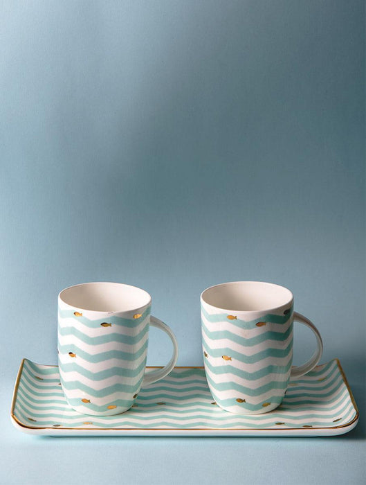 Buy Cups & Mugs - Nemo Mug & Platter Set for Dining | Ceramic Serving Tray & Cups by The Table Fable on IKIRU online store