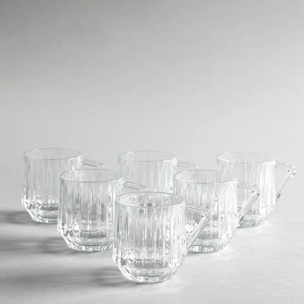 Buy Cups & Mugs - Oxford Glass Tea & Coffee Cups For Serving Pack Of 6 For Home & Office | Gifting Mug Set by Home4U on IKIRU online store