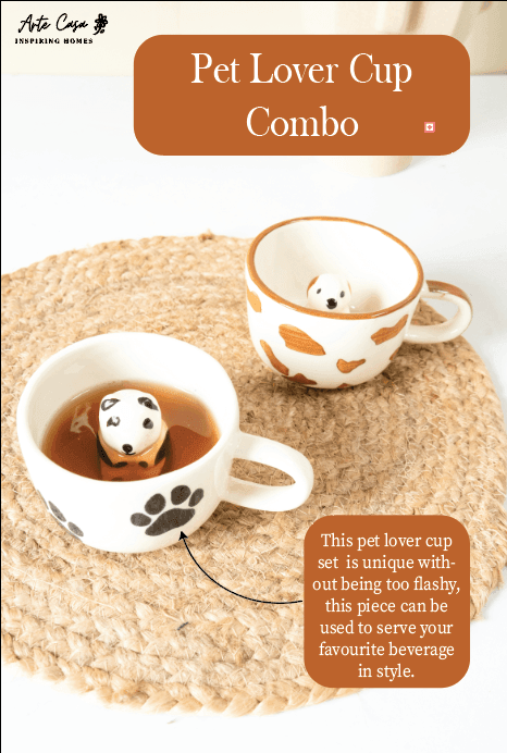 Buy Cups & Mugs - Pet Lover Cup Combo | Cups for Gifting | Handmade Mugs for Coffee Lover by Arte Casa on IKIRU online store