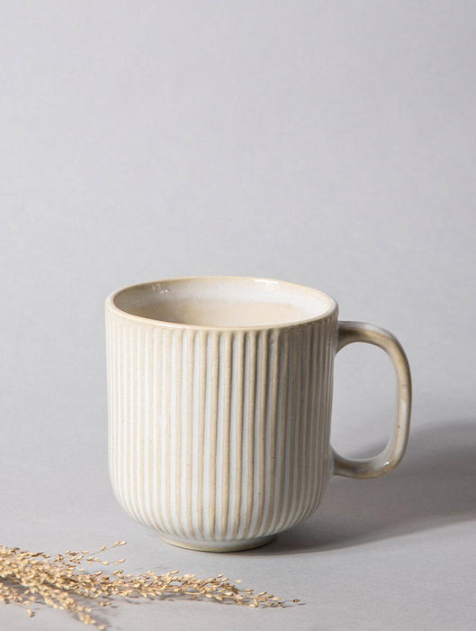 Buy Cups & Mugs - Striped Ivory Mug - Set of 2 by The Table Fable on IKIRU online store