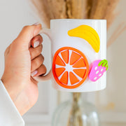 Buy Cups & Mugs - Stylish Ceramic Fruit Design Mug | Decorative White Cup For Serving & Gifting by Arte Casa on IKIRU online store