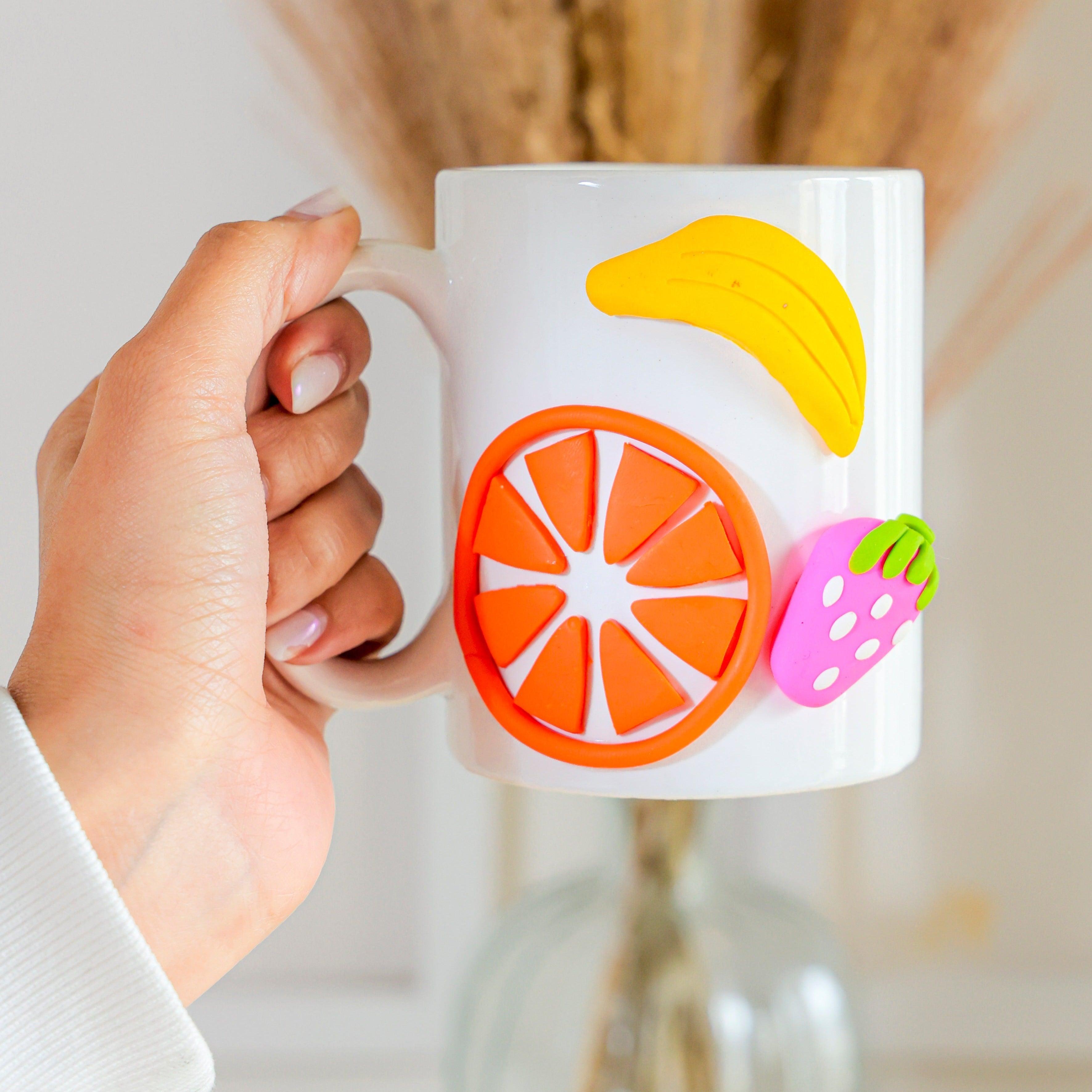 Buy Cups & Mugs - Stylish Ceramic Fruit Design Mug | Decorative White Cup For Serving & Gifting by Arte Casa on IKIRU online store