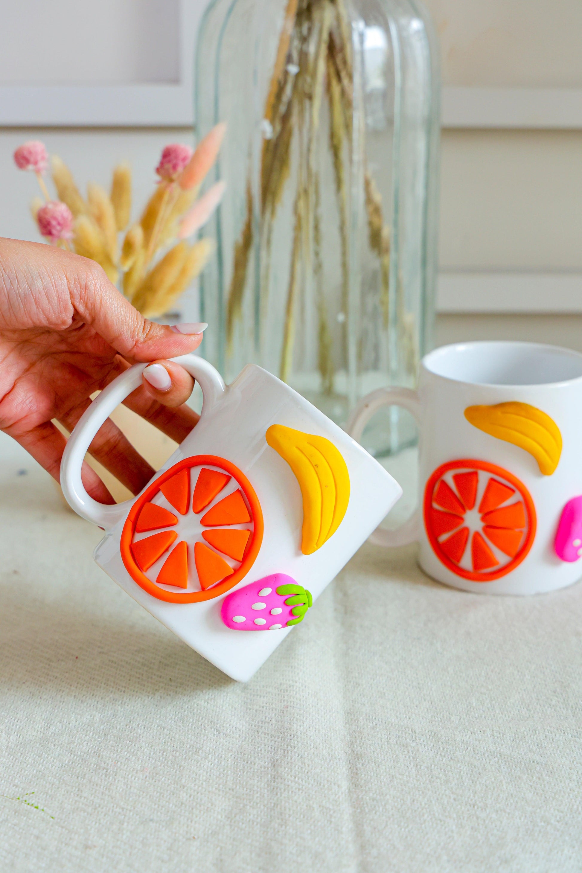 Buy Cups & Mugs - Stylish Ceramic Fruit Design Mug | Decorative White Cup For Serving & Gifting by Arte Casa on IKIRU online store