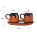 Buy Cups & Mugs - Stylish Cup Set Of 2 With Round Tray Terracotta | Eco-friendly Drinkware by Sowpeace on IKIRU online store
