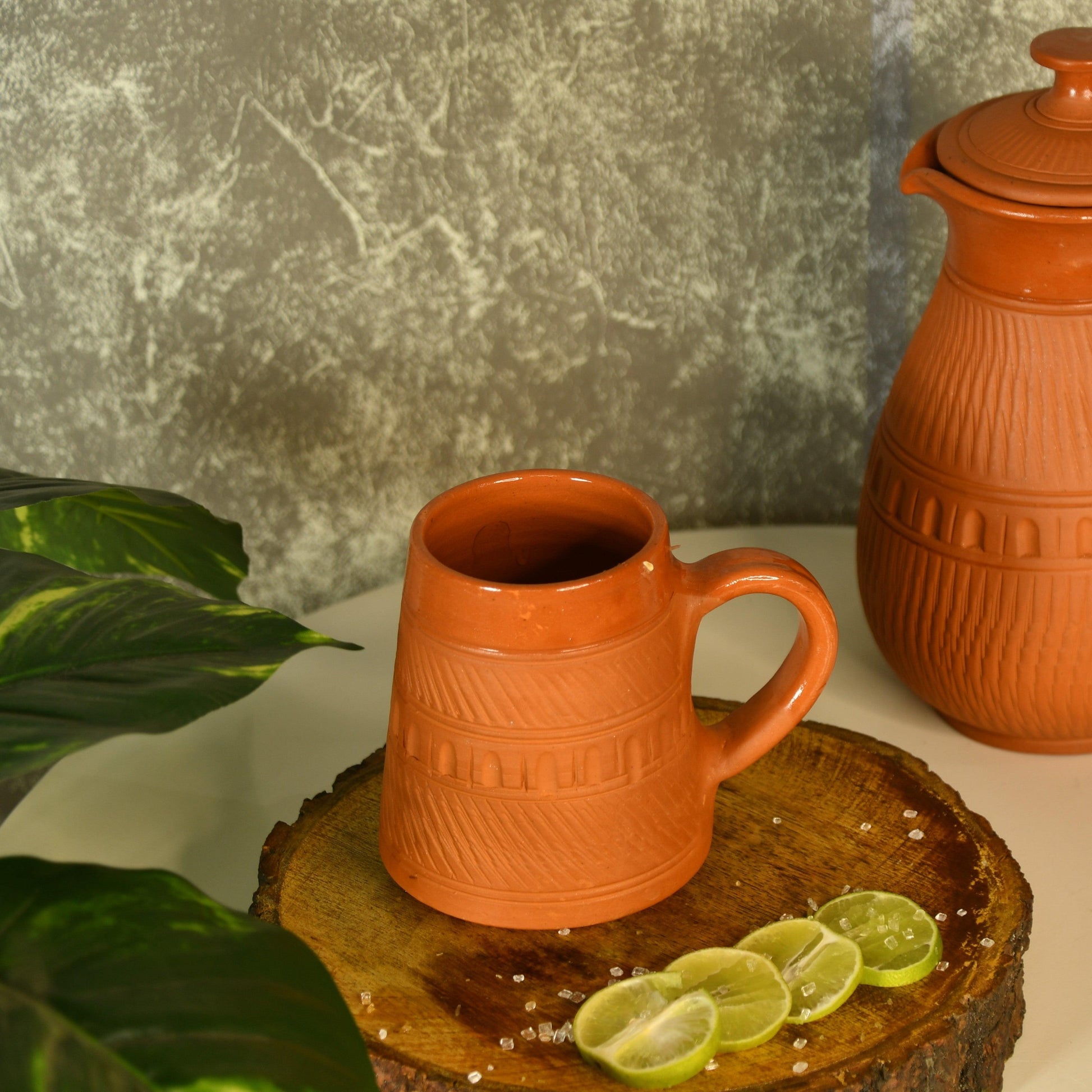 Buy Cups & Mugs - Terracotta Tea Cup Brown Curved | Eco-friendly Coffee Mug For Serving by Sowpeace on IKIRU online store