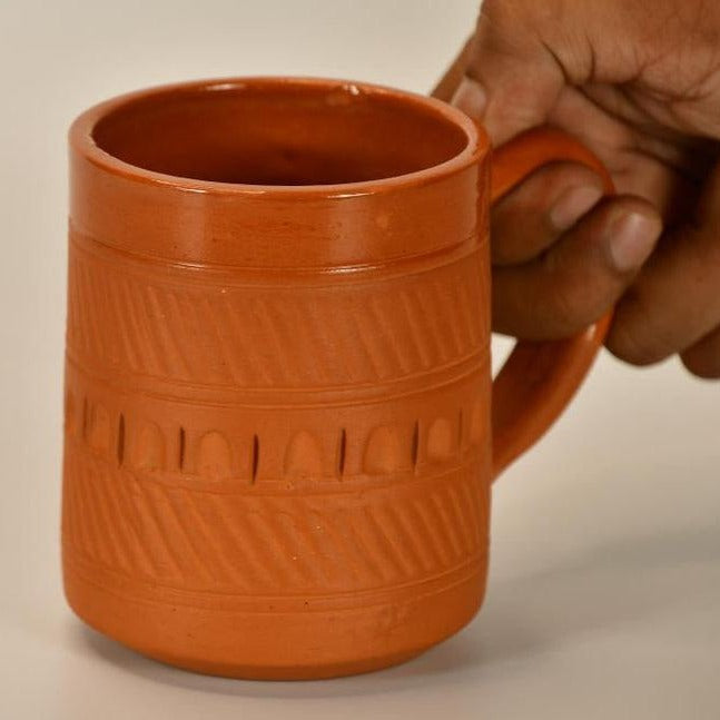 Buy Cups & Mugs - Terracotta Tea Cup Brown | Eco-friendly Clay Mug For Serving by Sowpeace on IKIRU online store