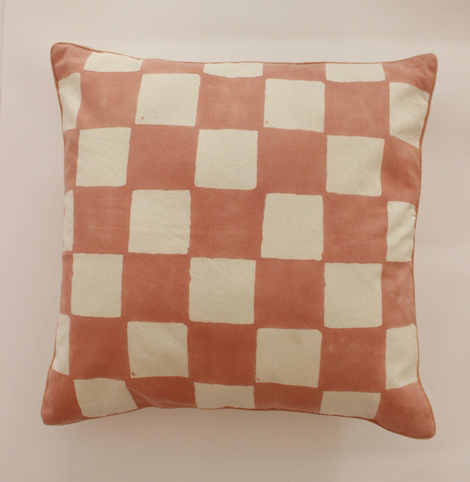 Buy Cushion cover - Checkered Block Printed Cotton Cushion Cover by Kaha'ni Living on IKIRU online store