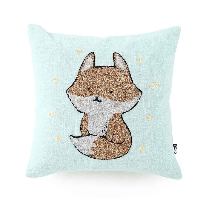 Buy Cushion cover - Fox Embroidered Kids Cushion Cover | Printed Decorative Pillow Case by Home4U on IKIRU online store