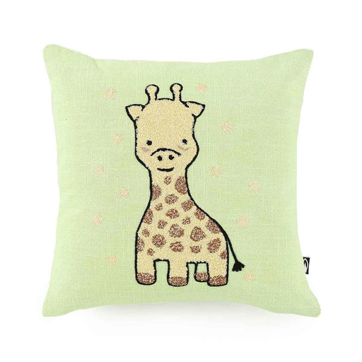 Kids Decor Throw Pillow Cushion Cover, Cute Giraffes Baby in Pure