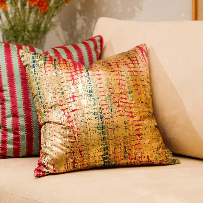 Buy Cushion cover - Multicolour Poly Silk Insignia Cushion & Pillow Cover For Living Room & Bedroom by Home4U on IKIRU online store