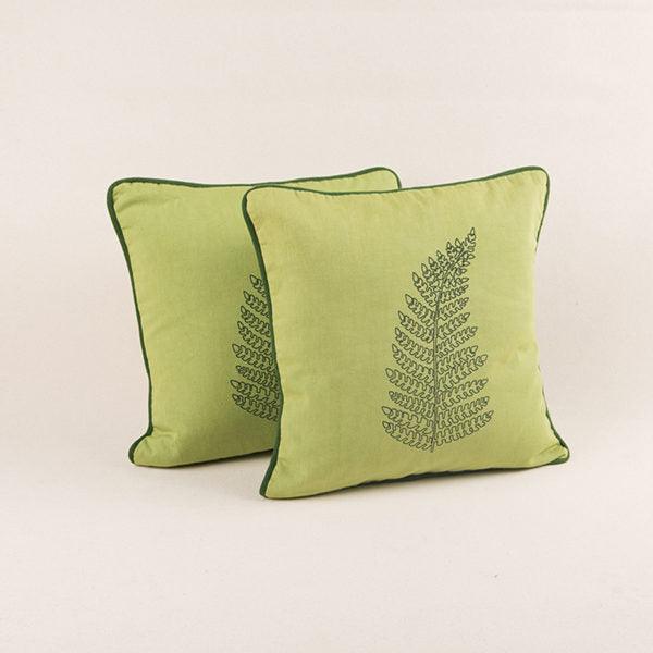 Buy Cushion cover - Olive Green Forest Fern Cushion Cover Set of 2 For Furnishing & Home Decor by Rayden on IKIRU online store