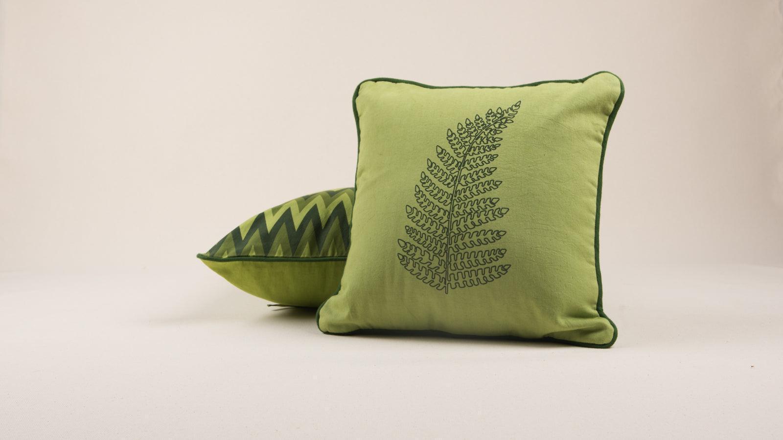 Buy Cushion cover - Olive Green Forest Fern Cushion Cover Set of 2 For Furnishing & Home Decor by Rayden on IKIRU online store