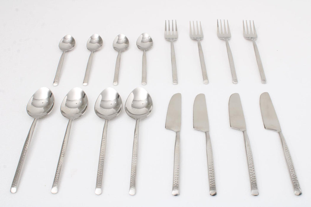 Buy Cutlery - Artisan Dot Hammered Cutlery Set of 16 | Spoon Fork Set by De Maison Decor on IKIRU online store