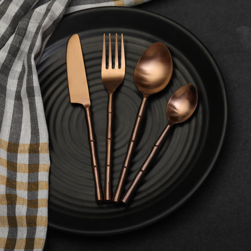 Buy Cutlery - Bamboo Elegance Cutlery Set of 24 for Kitchen | Spoon Fork Set by De Maison Decor on IKIRU online store