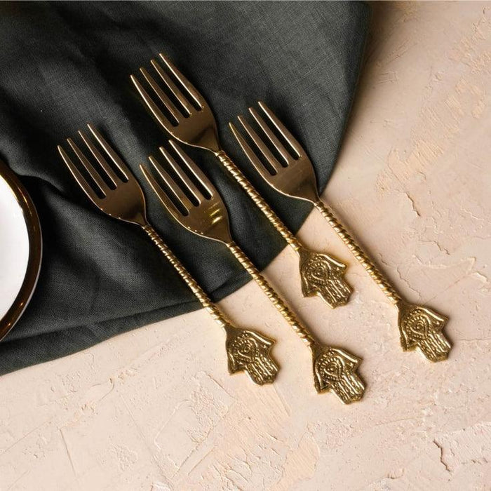 Buy Cutlery - Brass Cutlery for Serveware | Spoon & Fork Set for Dining Table | Tableware by ISAAKA on IKIRU online store