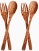 Buy Cutlery - Coconut Wood Spoon & Fork Set Of 4 | Wooden Cutlery For Home & Serving by Thenga on IKIRU online store