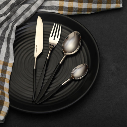 Buy Cutlery - Midnight Opulence Luxurious Cutlery Set Of 4 | Fork & Spoon Set For Tableware & Kitchen by De Maison Decor on IKIRU online store
