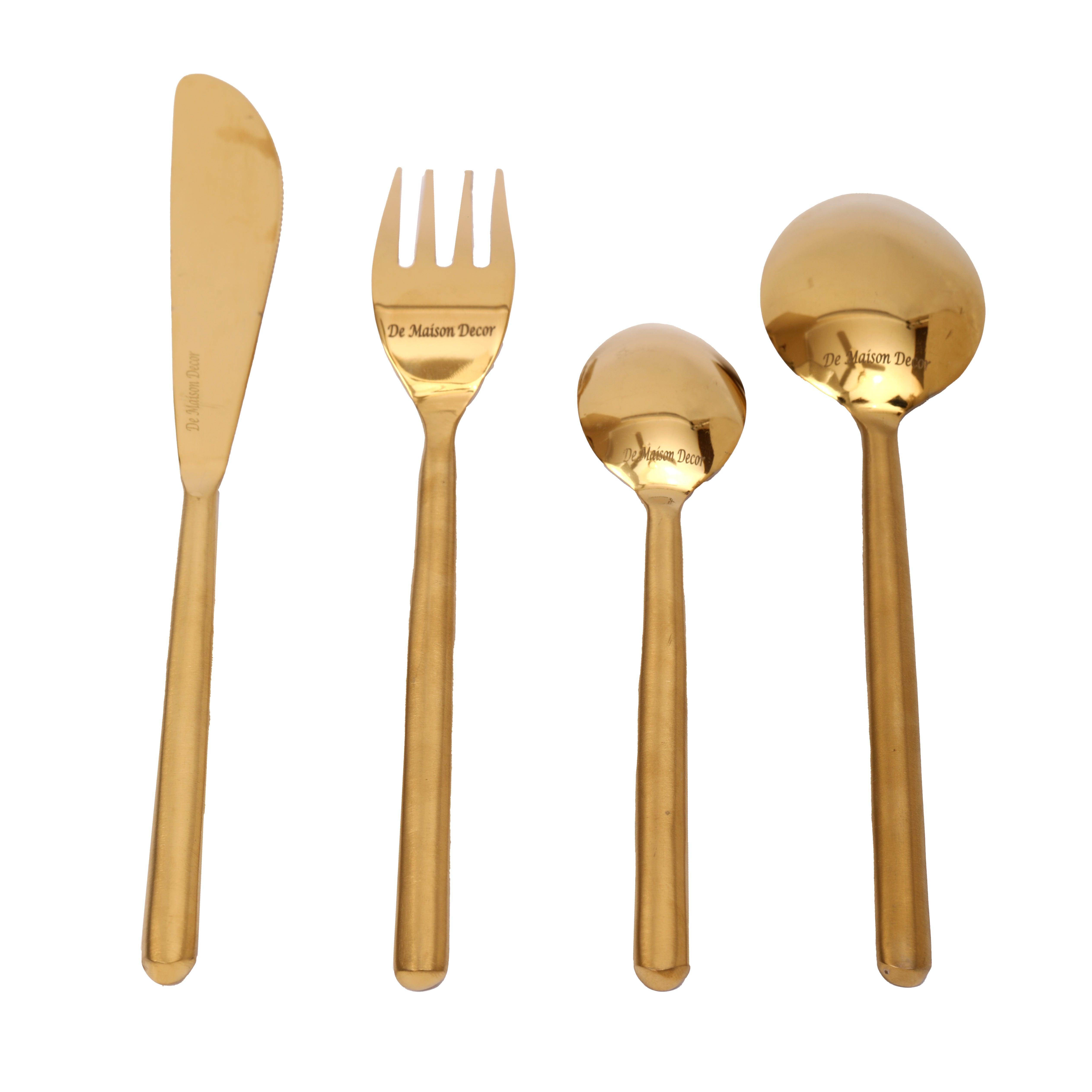 Buy Cutlery - Radiant Reflections Cutlery Set of 16 For Kitchen Decor by De Maison Decor on IKIRU online store