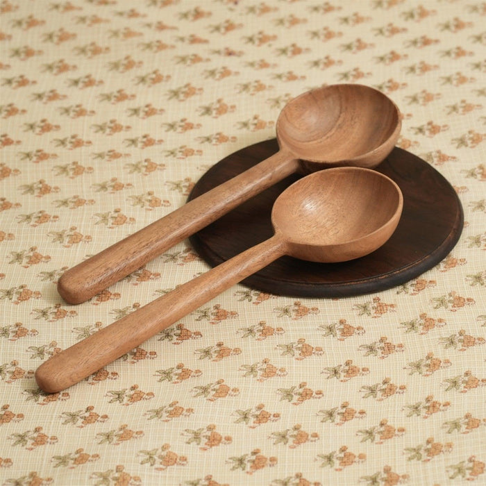 Buy Cutlery - Siwana Wooden Laddle Set of 2 | Serving Spoons For Dining & Kitchen by Courtyard on IKIRU online store