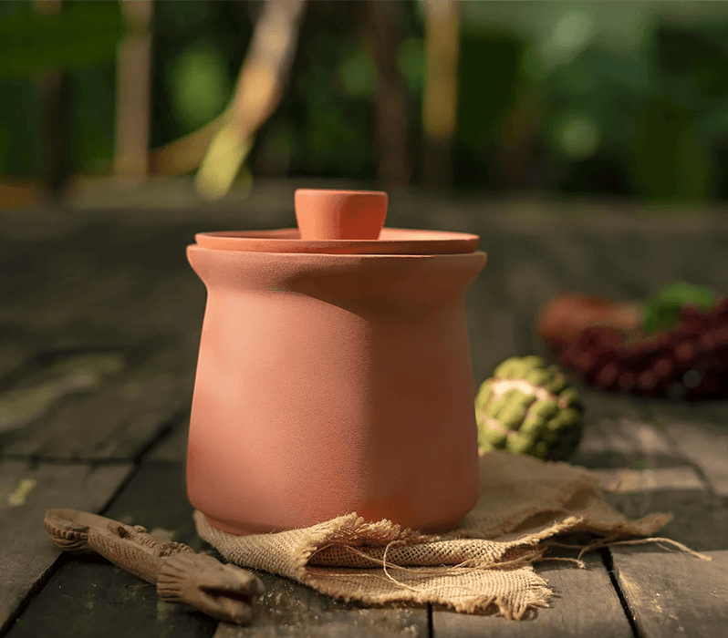 Buy Dahi Handi - Earthenware Clay Curd Pot | Dahi Handi Self Cooling Yoghurt Pot with Lid | Terracotta Mitti Bartan For Storage by Trance Terra on IKIRU online store