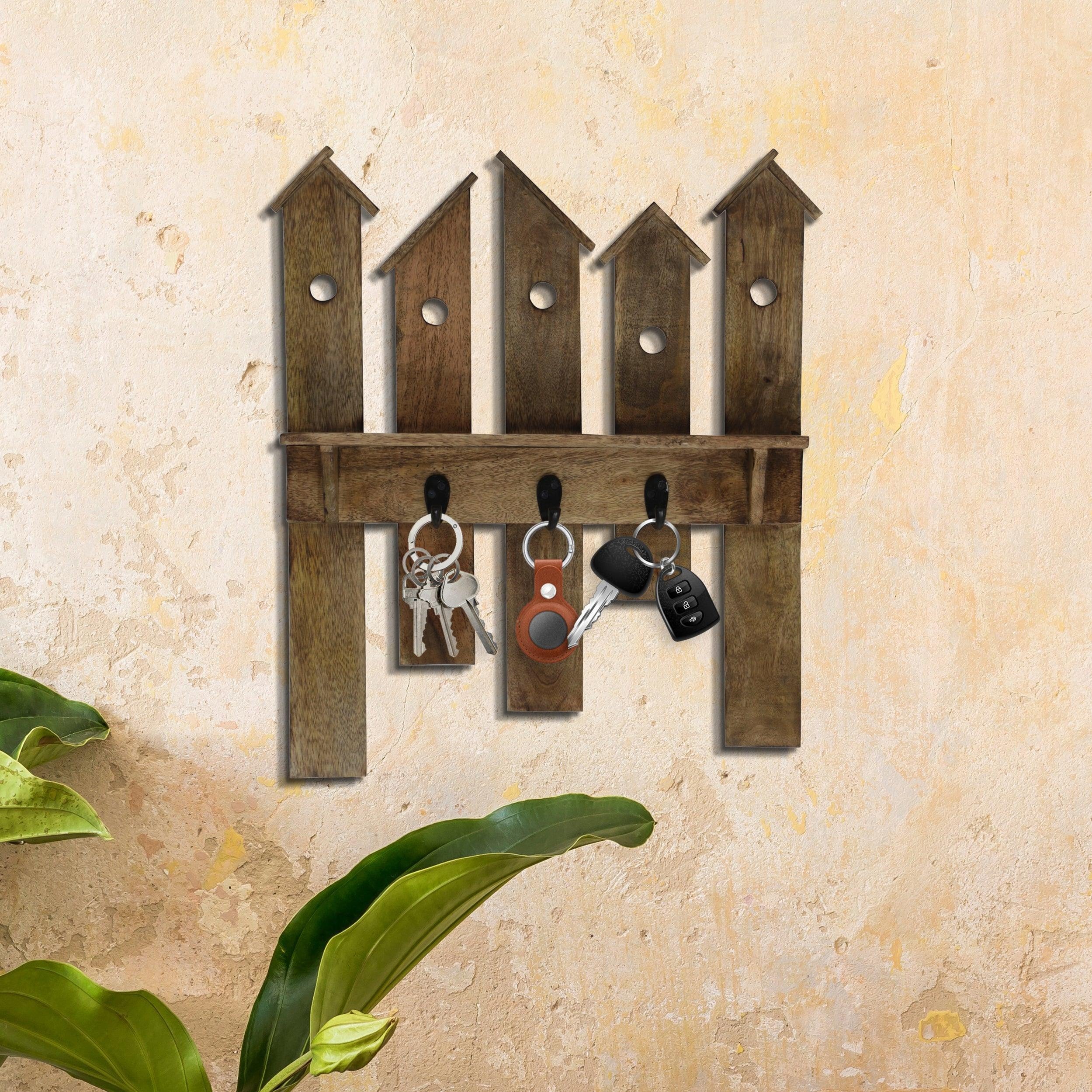 Unique Key Stand Shop Brown Wooden Keyholder For Living Room | House Design Wall Key ...