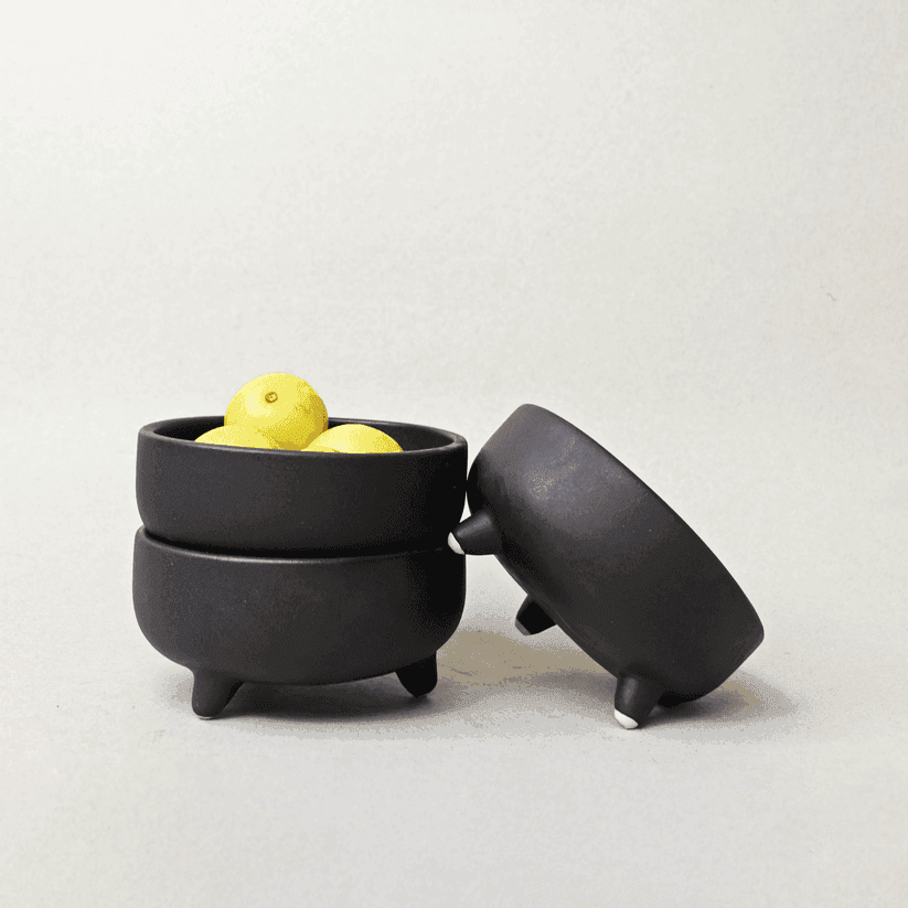 Buy Decor Objects - Charcoal Black Ceramic Pluto Bowl For Organizer & Home Decor by Muun Home on IKIRU online store