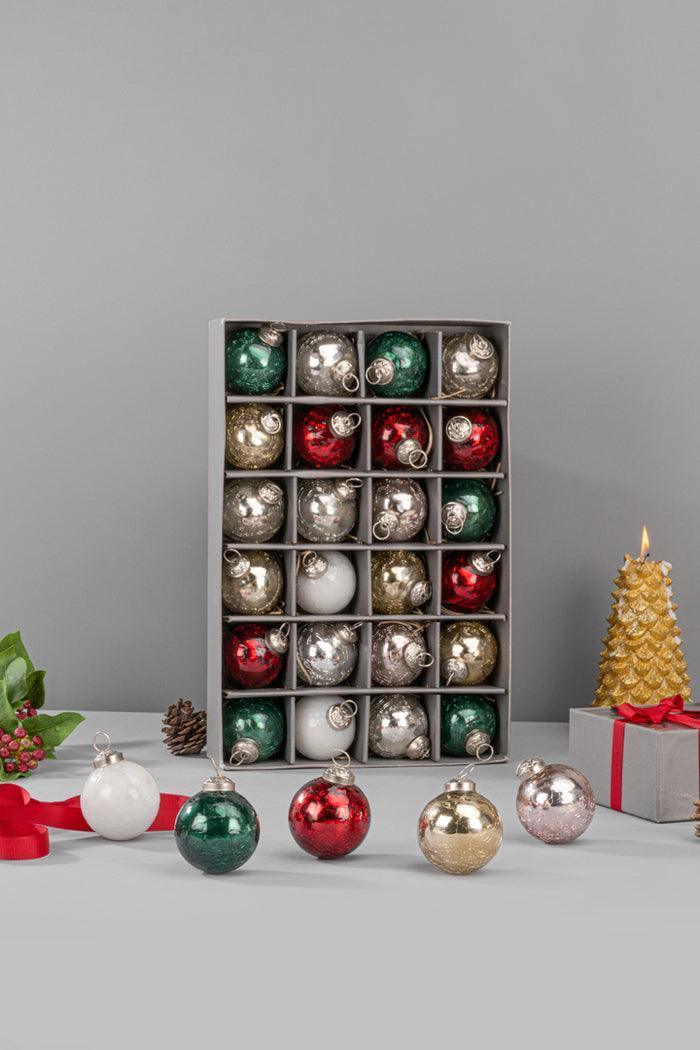 Buy Decor Objects - Multicolour Christmas Jewel Toned Glass Ball Ornaments For Decoration by Doft Candles on IKIRU online store