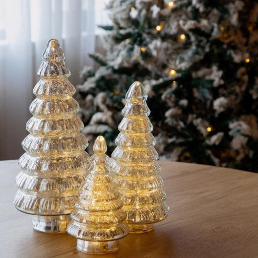 Buy Decor Objects - Silver Led Fitted Glass Christmas Tree by Doft Candles on IKIRU online store
