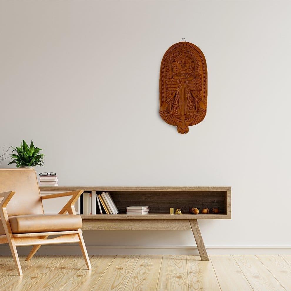 Buy Decor Objects - Terracotta Handmade Durga Wall Art - Wall Of Devi For Decor by Sowpeace on IKIRU online store