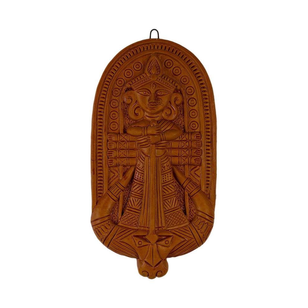 Buy Decor Objects - Terracotta Handmade Durga Wall Art - Wall Of Devi For Decor by Sowpeace on IKIRU online store