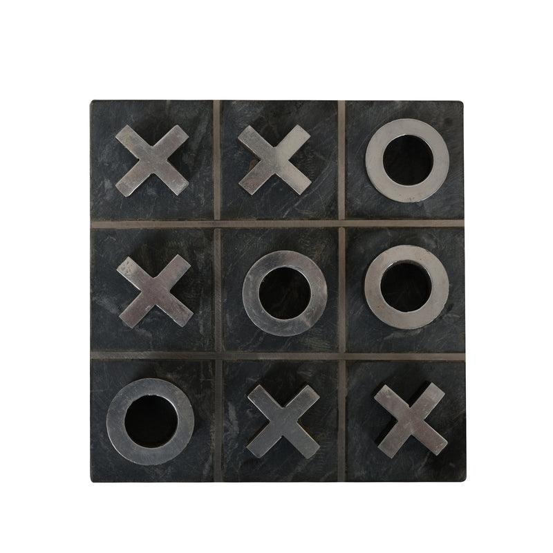 Buy Decor Objects - Tic Tac Toe Game In Black Marble | Decorative Showpiece For Home Table & Office Desk by Manor House on IKIRU online store