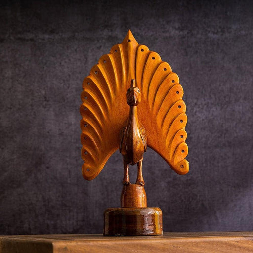 Buy Decor Objects - Wooden Peacock Bicolor by Sowpeace on IKIRU online store