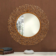 Buy Decorative Mirror - Melice Unique Round Wall Mirror Metallic Finish For Home & Office Decor by Home4U on IKIRU online store
