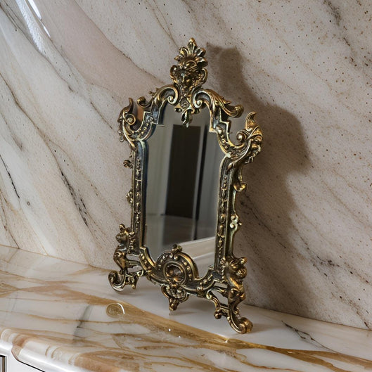 Vintage Brown Wall Mirror | Decorative Antique Hanging Mirror | Dressing Mirror