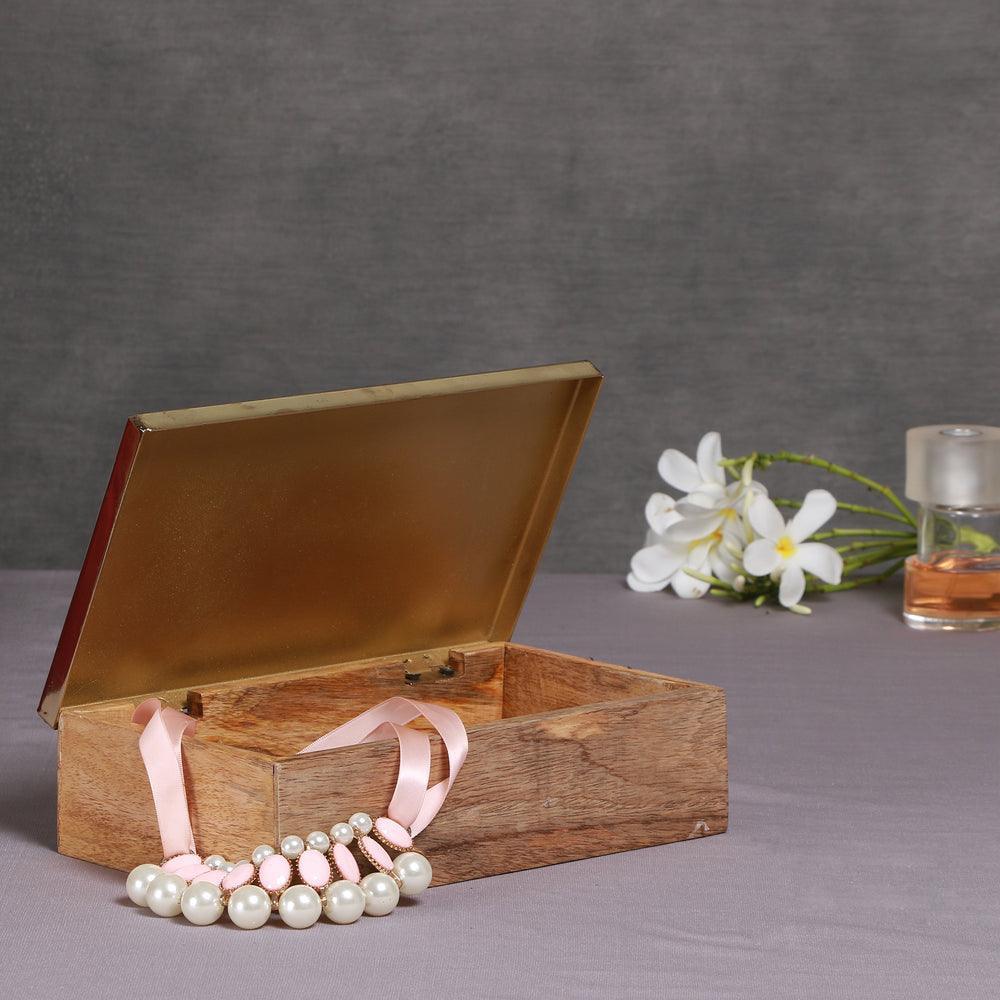 Buy Decorative Storage Boxes - Gold Decorative Iron & Wood Box with Agate Top For Tableware & Home Decor by Manor House on IKIRU online store