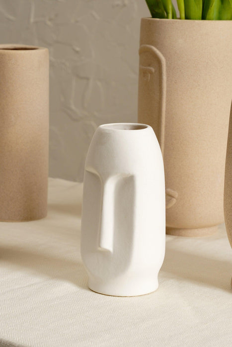 Buy Vase - Desert Farmhouse Vase Beige and White by Purezento on IKIRU online store