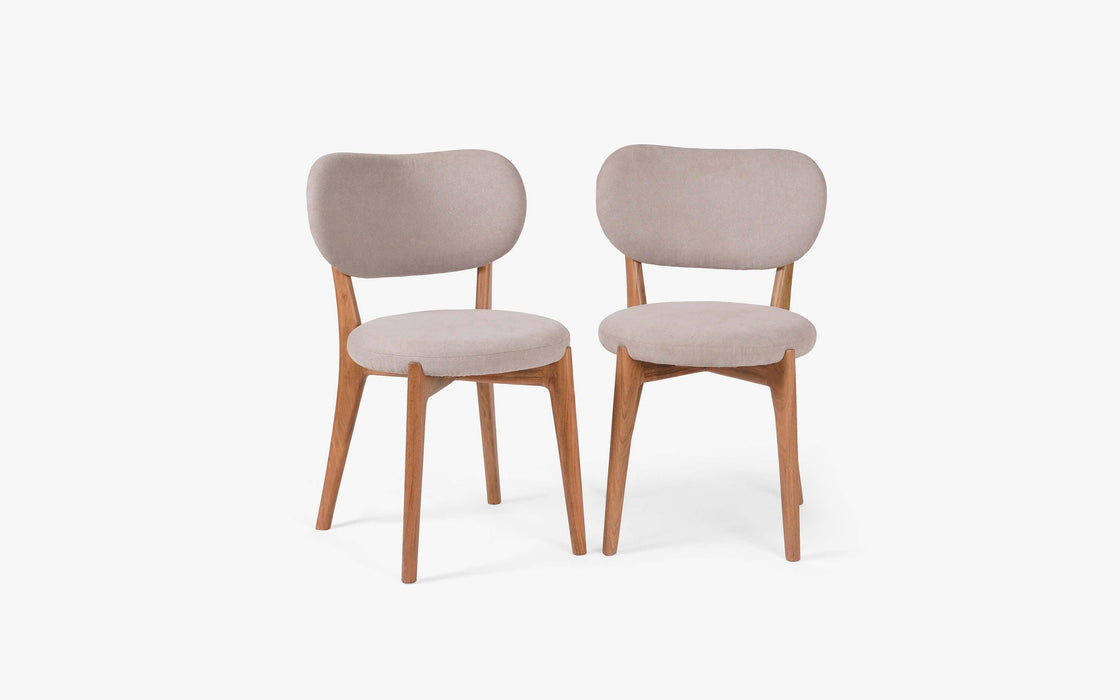 Buy Dining Chair - Acme Curve Wood & Grey Upholstery Dining Chair Set Of 2 | Chairs For Dining Room & Home by Orange Tree on IKIRU online store