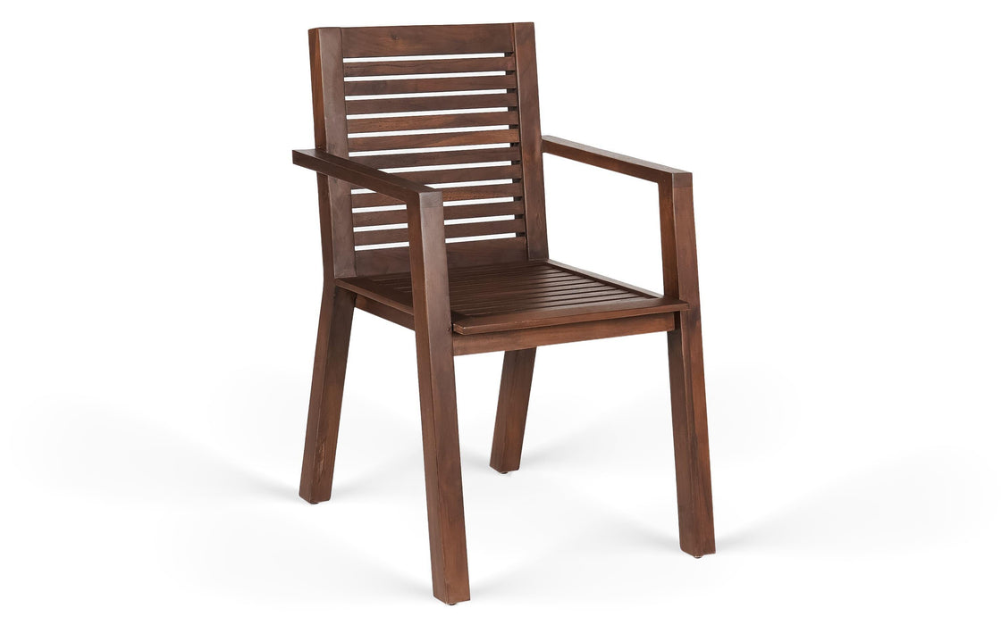 Buy Dining Chair - Alfresco Minimal Wooden Outdoor Arm Chair For Home & Balcony by Orange Tree on IKIRU online store