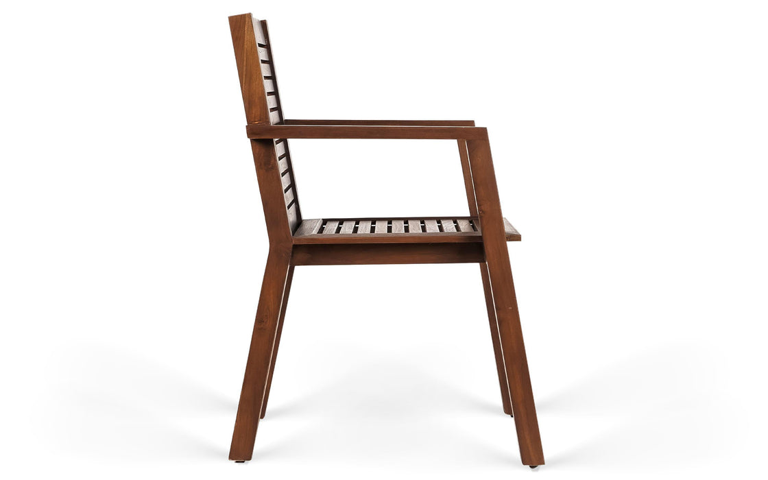 Buy Dining Chair - Alfresco Minimal Wooden Outdoor Arm Chair For Home & Balcony by Orange Tree on IKIRU online store