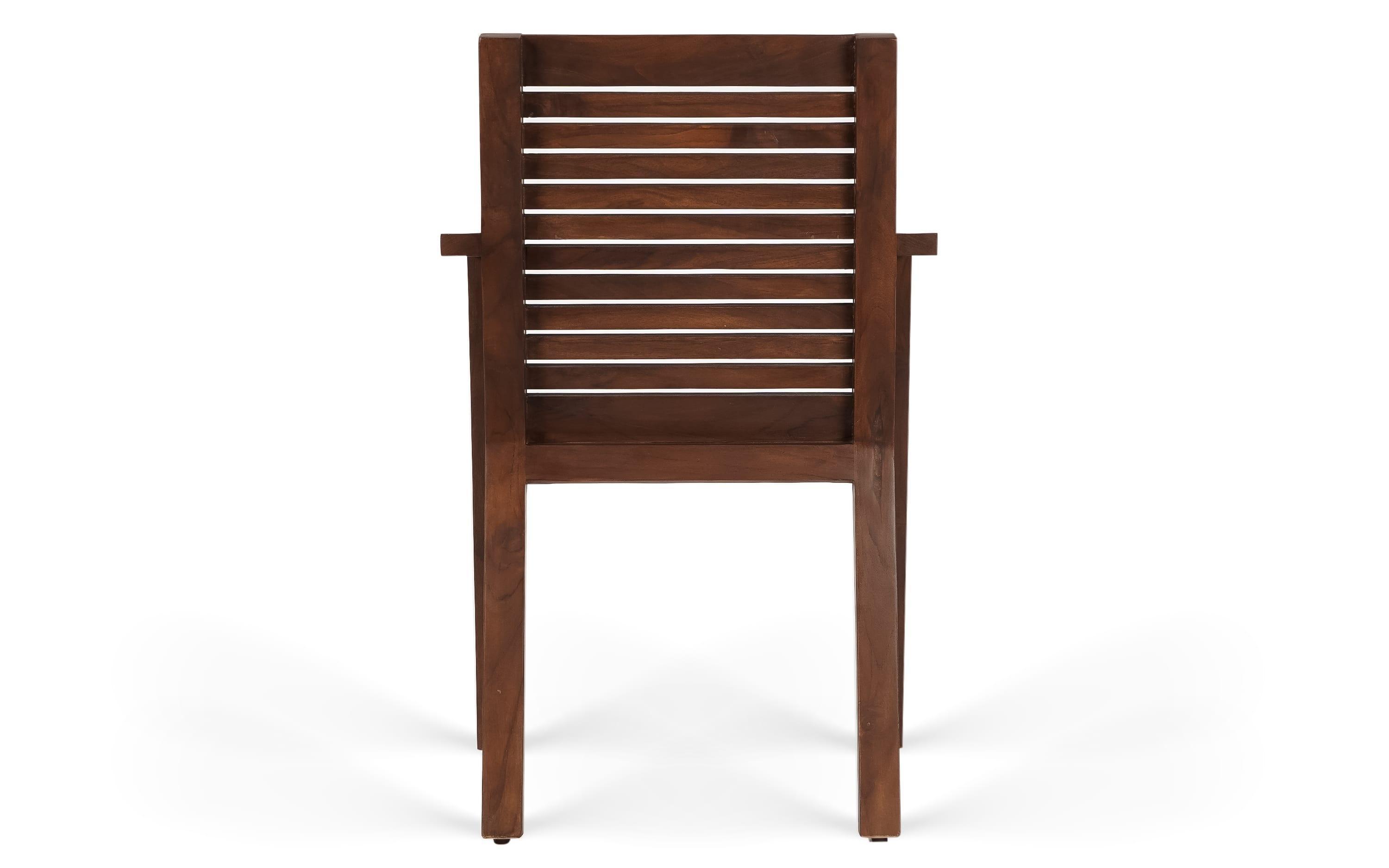 Buy Dining Chair - Alfresco Minimal Wooden Outdoor Arm Chair For Home & Balcony by Orange Tree on IKIRU online store