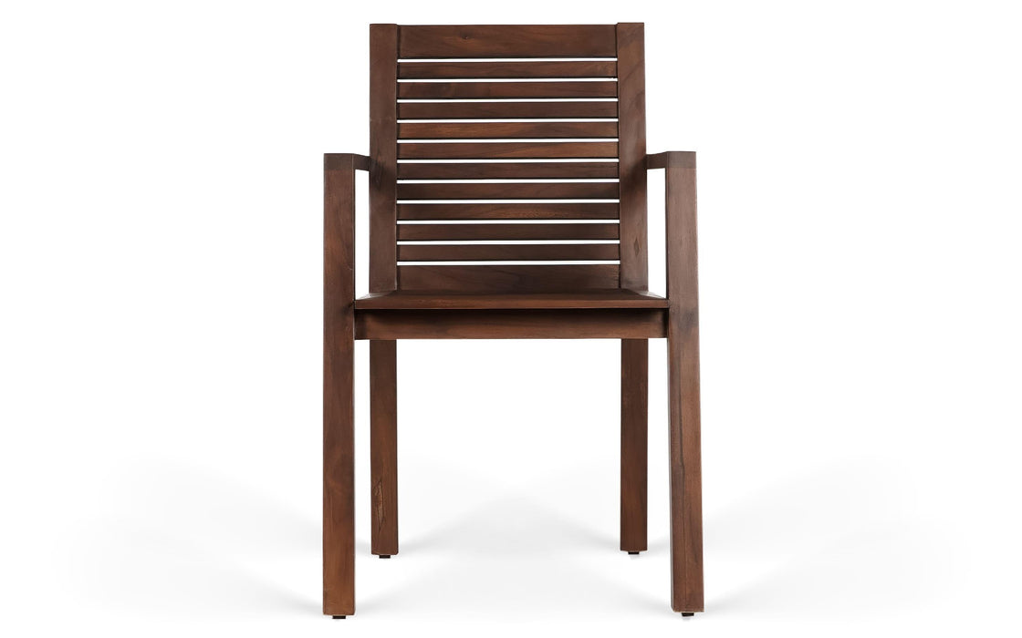 Buy Dining Chair - Alfresco Minimal Wooden Outdoor Arm Chair For Home & Balcony by Orange Tree on IKIRU online store