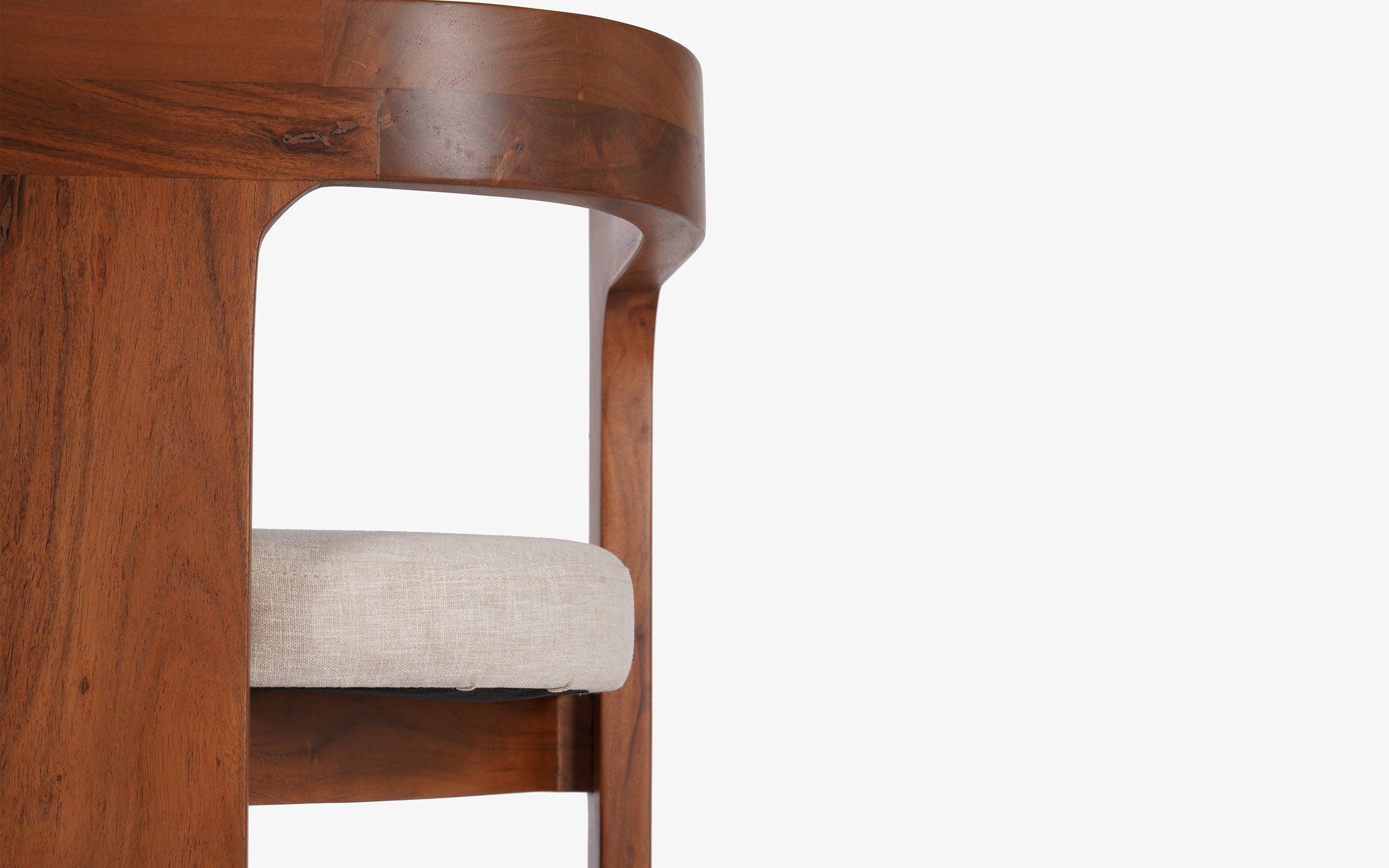 Buy Dining Chair - Attica Wooden Dining Chair With Armrest | Minimal Living Room Chair For Home by Orange Tree on IKIRU online store