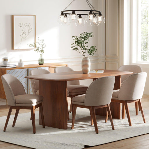 Buy Dining Furniture Set - Anish Dining Table With 6 Wayane Chair Without Arms by Orange Tree on IKIRU online store