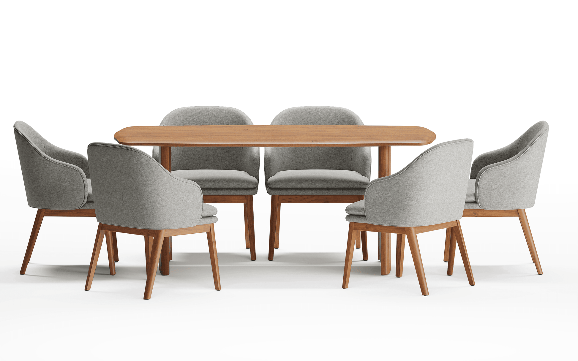Buy Dining Furniture Set - Anish Dining Table With 6 Wayane Chair Without Arms by Orange Tree on IKIRU online store